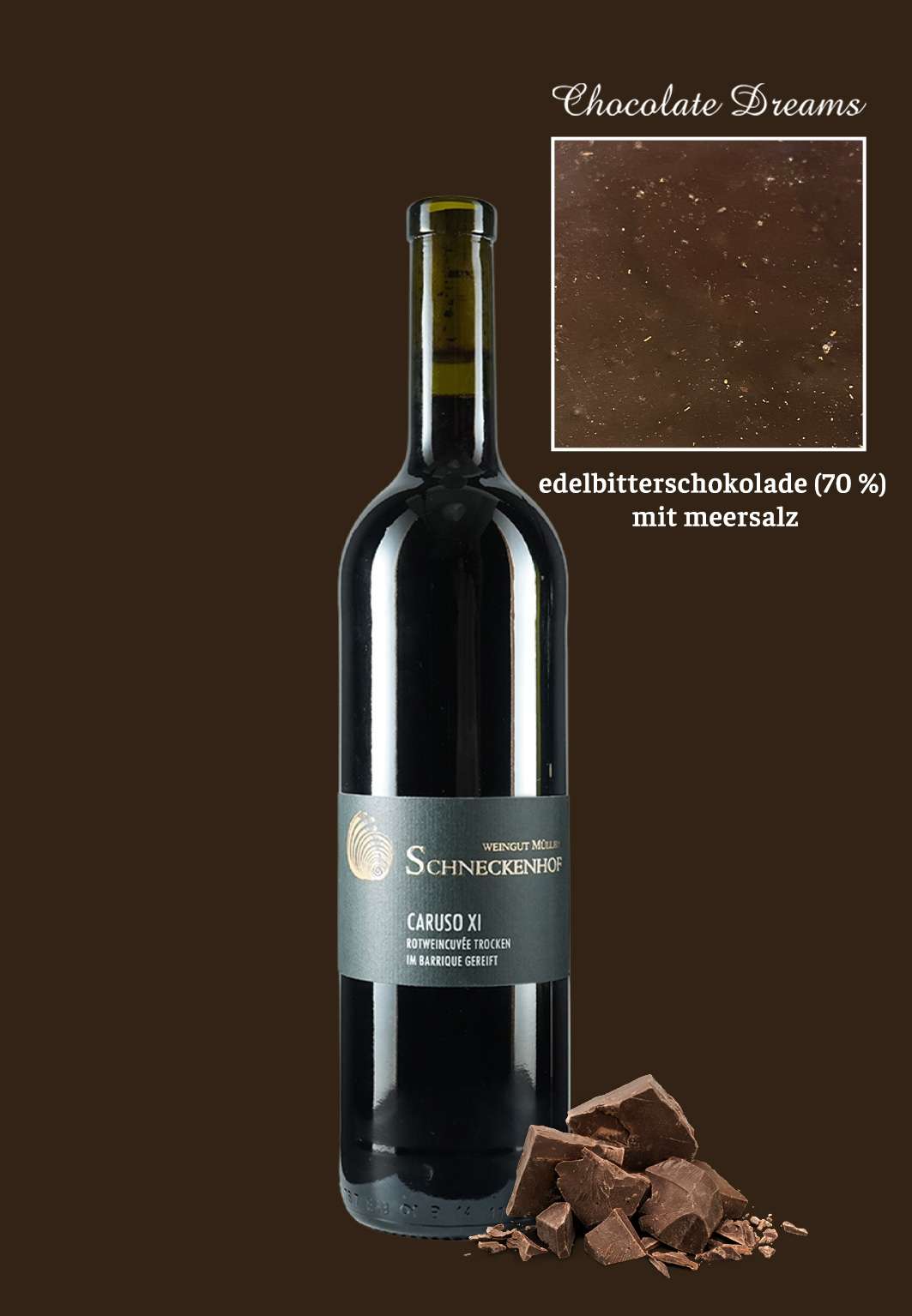 Genusspaket 03: wein + schokolade mit meersalz