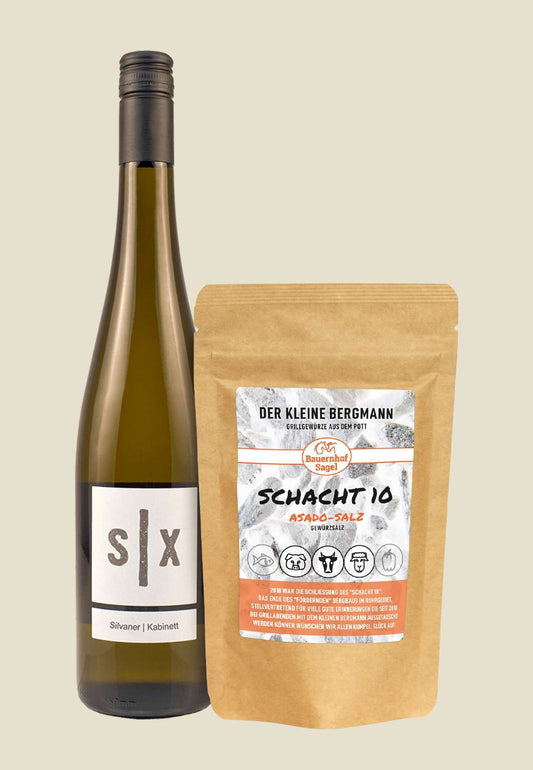Genusspaket 05: wein + gewürzmischung "schacht 10"